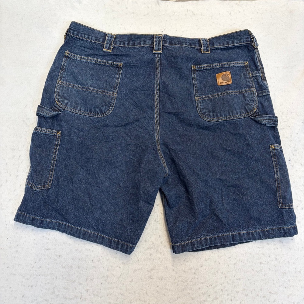 Carhartt Carpenter Denim Shorts Mens 44 Blue B153HDK Workwear Loose Fit